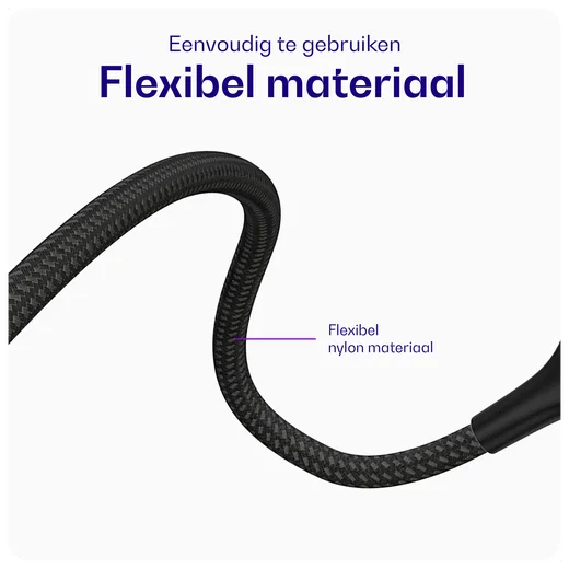 Buddi Flex USB-C naar Micro-USB Kabel 12W Fast Charge 2M Zwart afbeelding 7