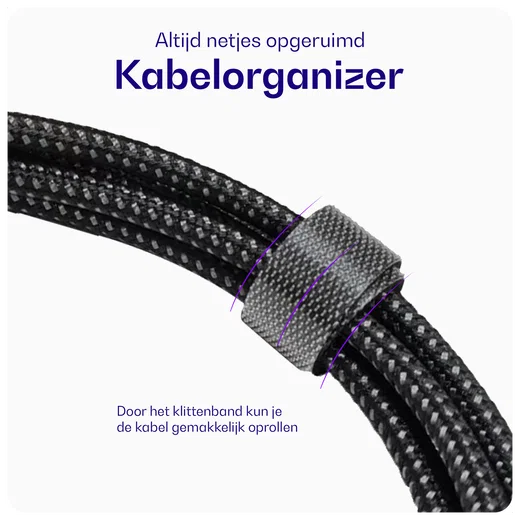 Buddi Flex USB-C naar Micro-USB Kabel 12W Fast Charge 2M Zwart afbeelding 8
