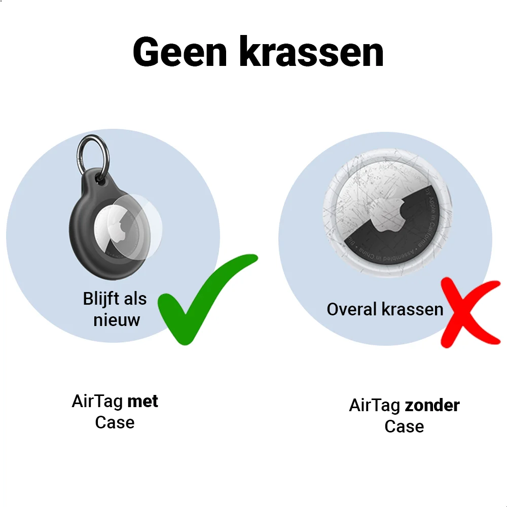 Apple AirTag TPU Sleutelhanger Hoesje Waterdicht Zwart (2-Pack) afbeelding 7