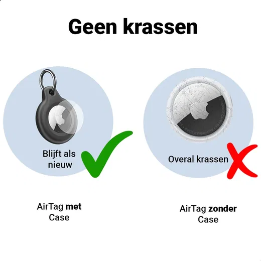Apple AirTag TPU Sleutelhanger Hoesje Waterdicht Zwart (2-Pack) afbeelding 7