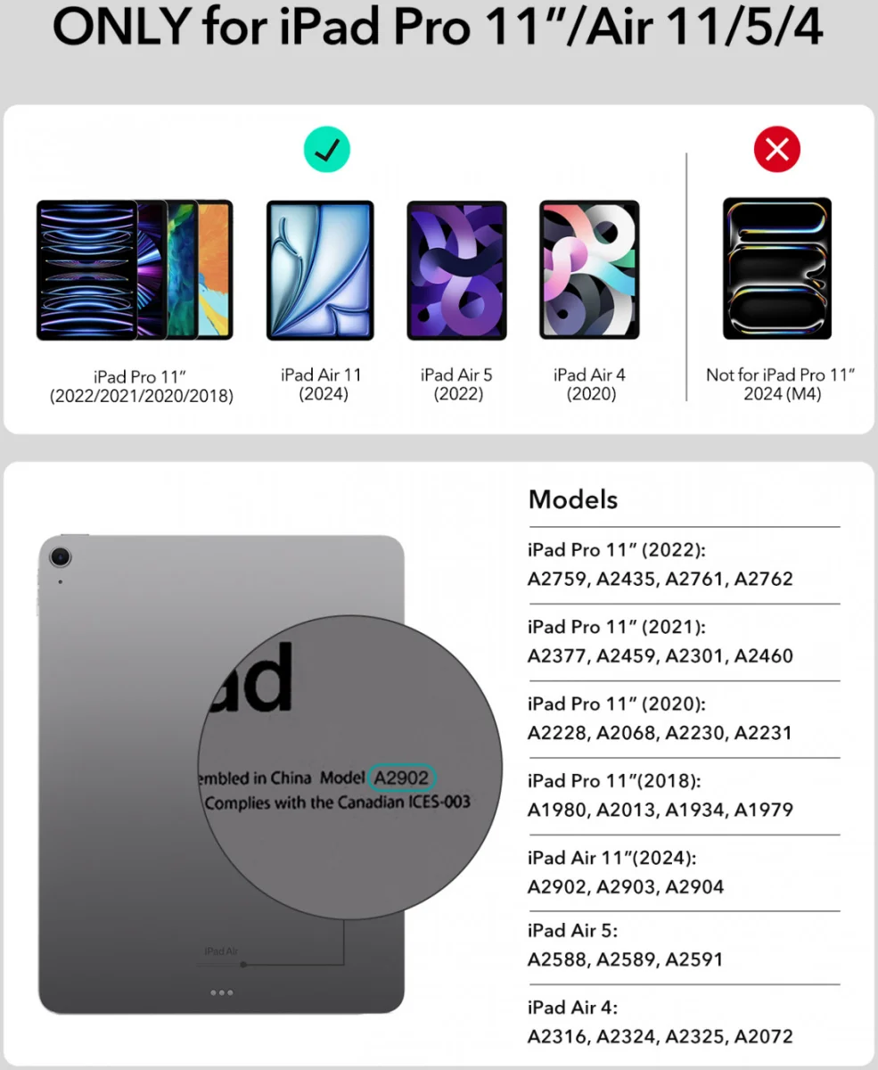 ESR Rebound iPad Air 11 (24/25/26)/Air 10.9/Pro 11 (22-18) Toetsenbord Hoes afbeelding 9