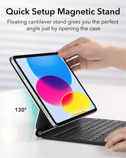 ESR iPad 11 A16 (2025) /10.9 (2022) Toetsenbord Hoes Rebound Magnetic Zwart afbeelding 8