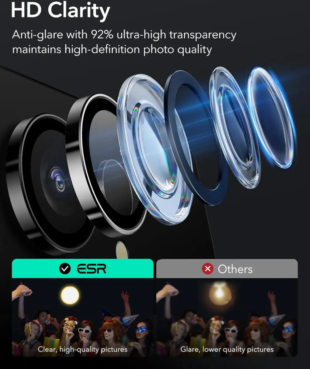 ESR Samsung Galaxy S25 Ultra Camera Lens Protector Zwart afbeelding 5