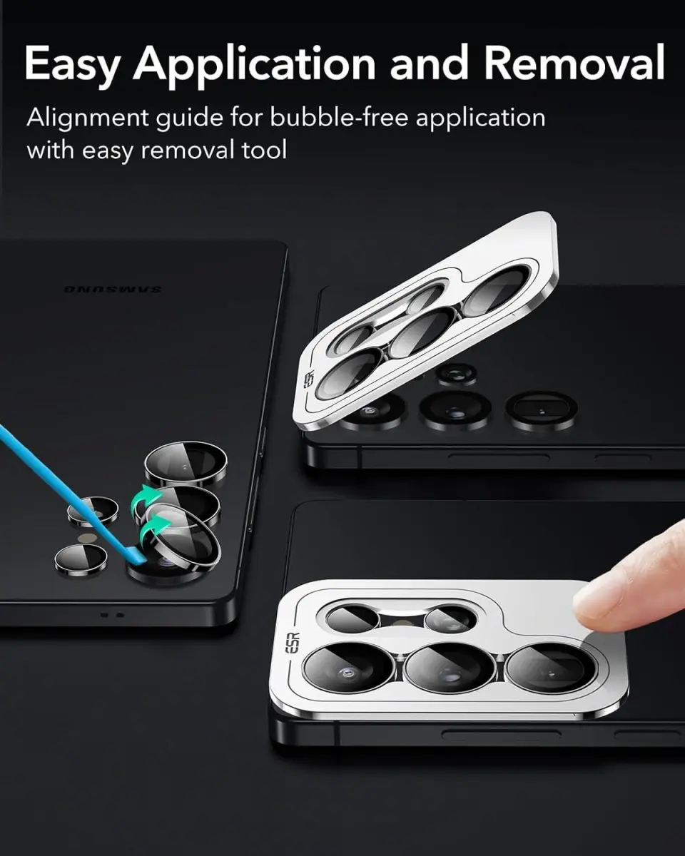 ESR Samsung Galaxy S25 Ultra Camera Lens Protector Zwart afbeelding 6