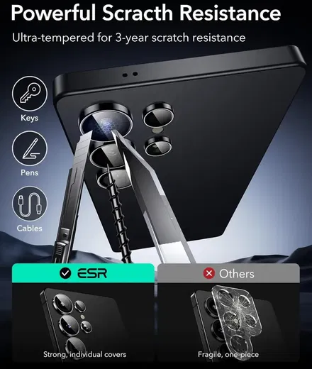 ESR Samsung Galaxy S25 Ultra Camera Lens Protector Zwart afbeelding 7