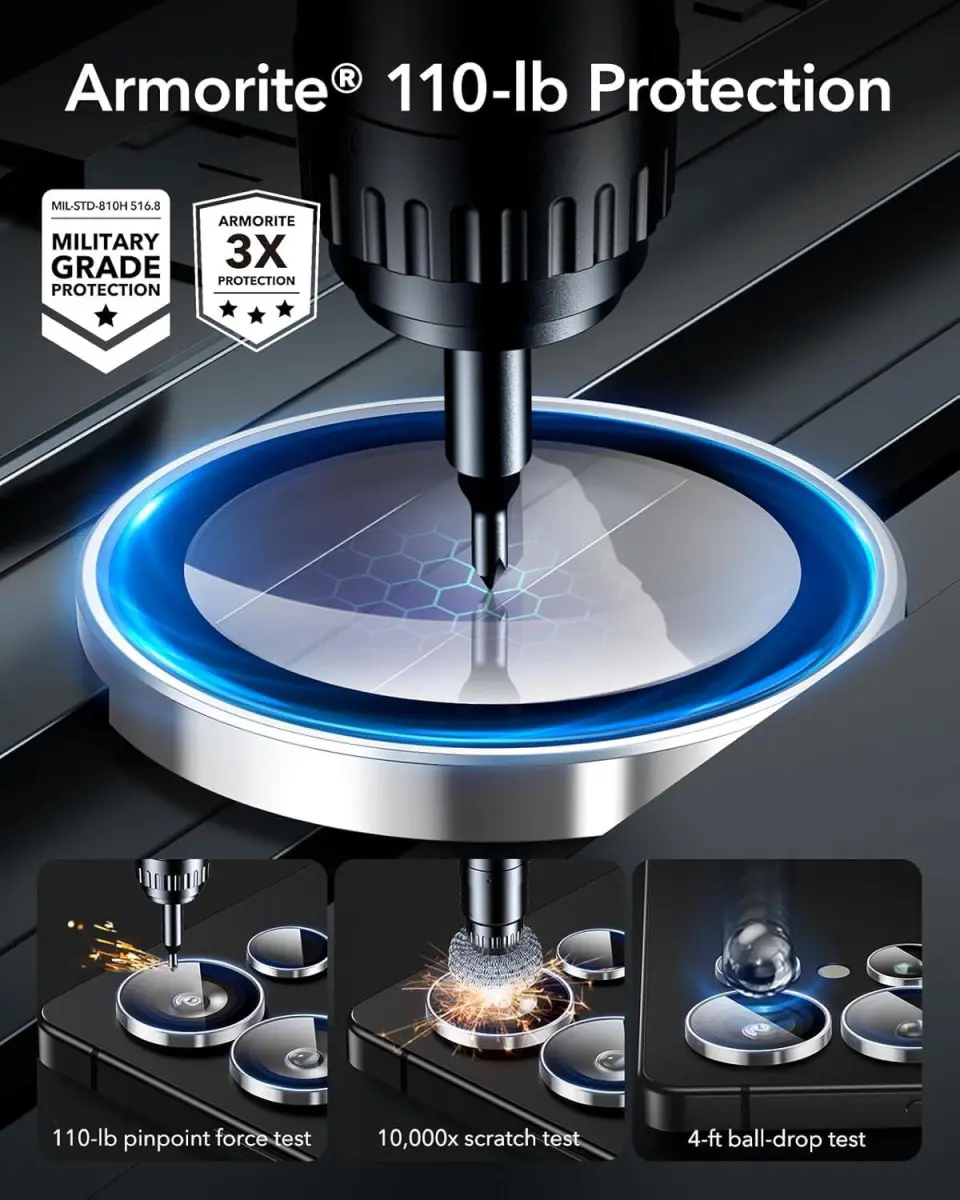 ESR Samsung Galaxy S25 Ultra Camera Lens Protector Zilver afbeelding 4