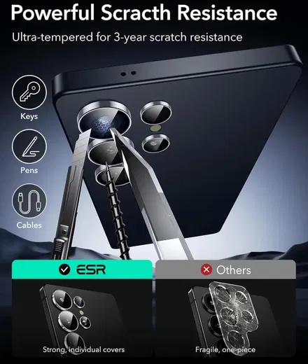 ESR Samsung Galaxy S25 Ultra Camera Lens Protector Zilver afbeelding 7