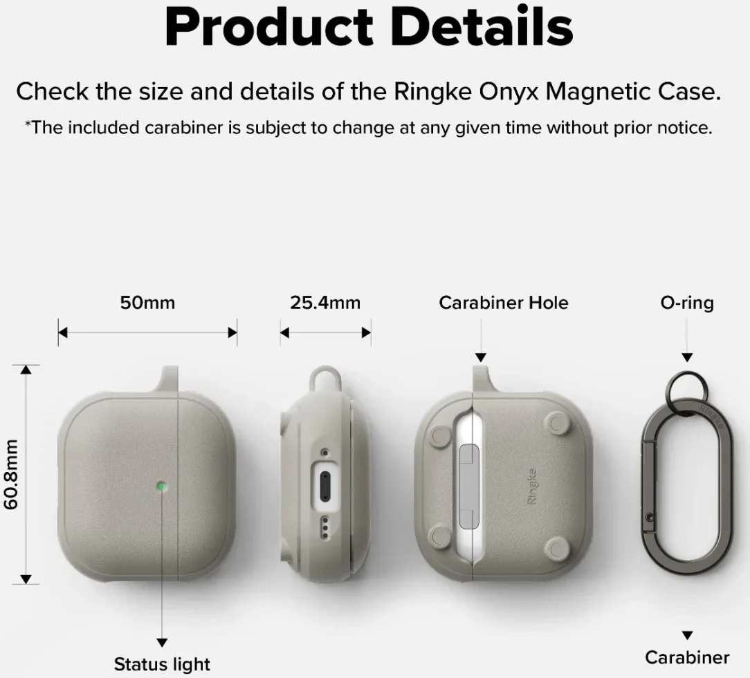 Ringke Onyx Magnetic Apple AirPods 4 Hoesje Case Grijs afbeelding 12