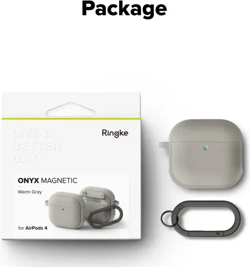 Ringke Onyx Magnetic Apple AirPods 4 Hoesje Case Grijs afbeelding 14