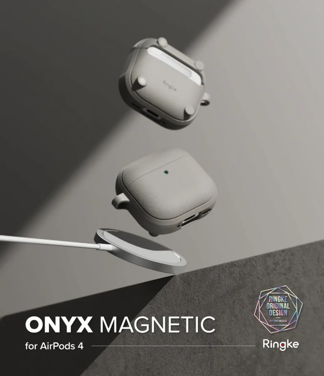 Ringke Onyx Magnetic Apple AirPods 4 Hoesje Case Grijs afbeelding 2