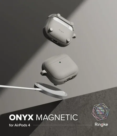 Ringke Onyx Magnetic Apple AirPods 4 Hoesje Case Grijs afbeelding 2