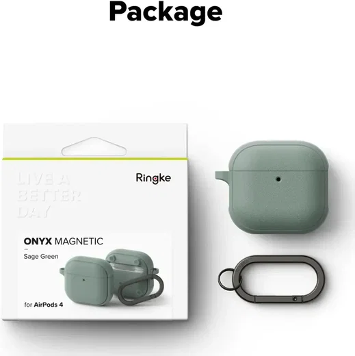 Ringke Onyx Magnetic Apple AirPods 4 Hoesje Case Groen afbeelding 14