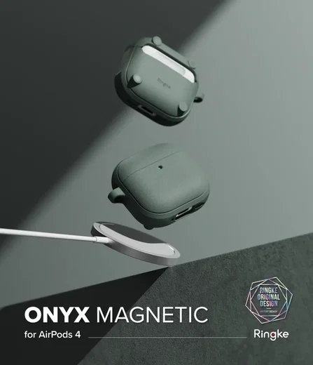 Ringke Onyx Magnetic Apple AirPods 4 Hoesje Case Groen afbeelding 2