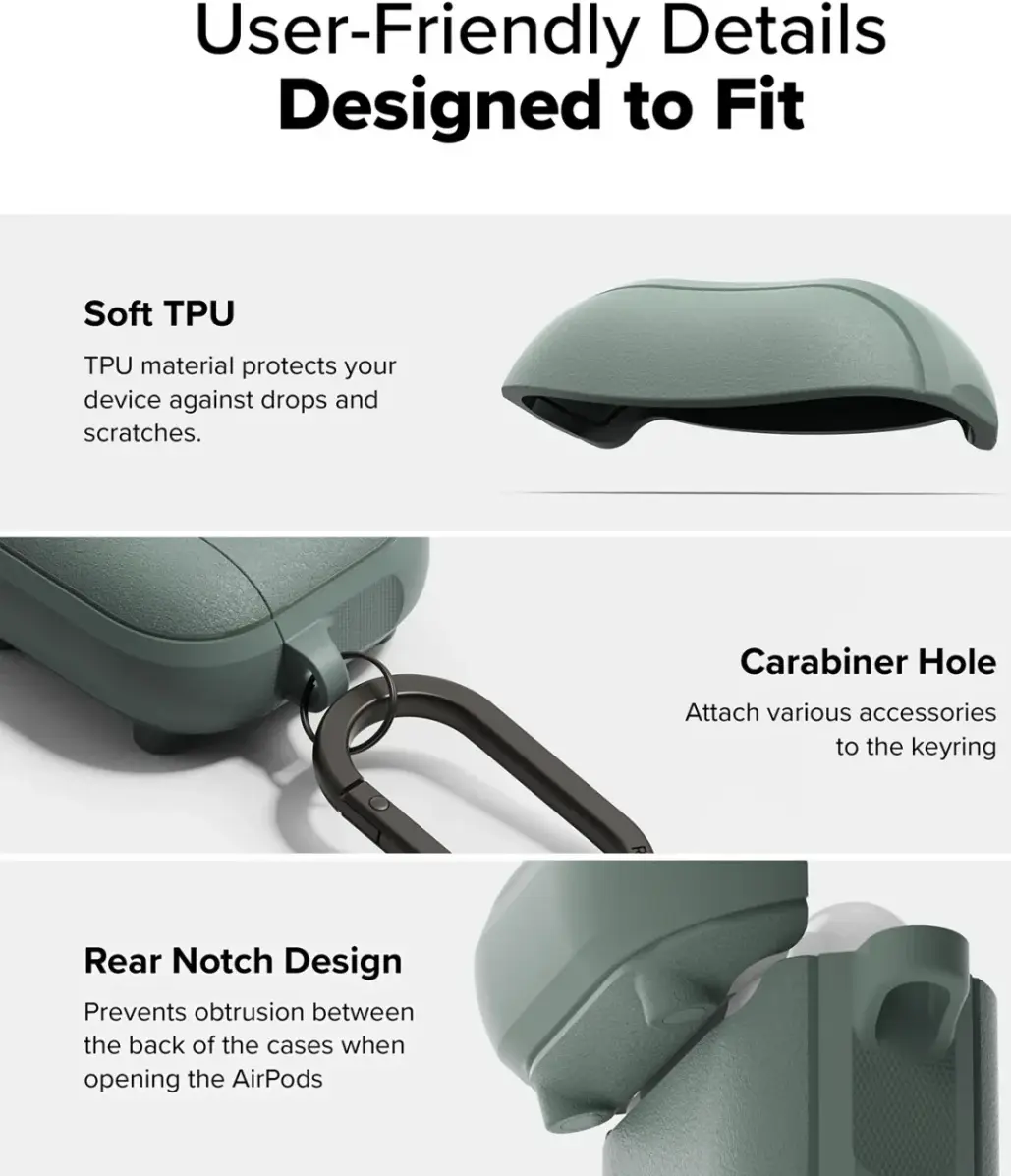 Ringke Onyx Magnetic Apple AirPods 4 Hoesje Case Groen afbeelding 7