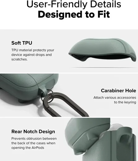 Ringke Onyx Magnetic Apple AirPods 4 Hoesje Case Groen afbeelding 7