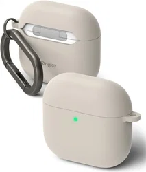 Ringke Silicone Case Apple AirPods 4 Hoesje Siliconen Grijs afbeelding