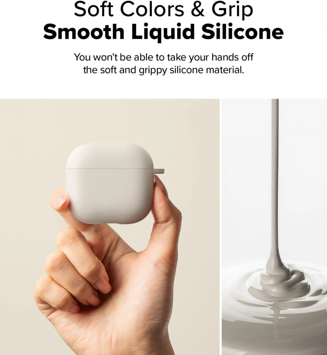 Ringke Silicone Case Apple AirPods 4 Hoesje Siliconen Grijs afbeelding 3