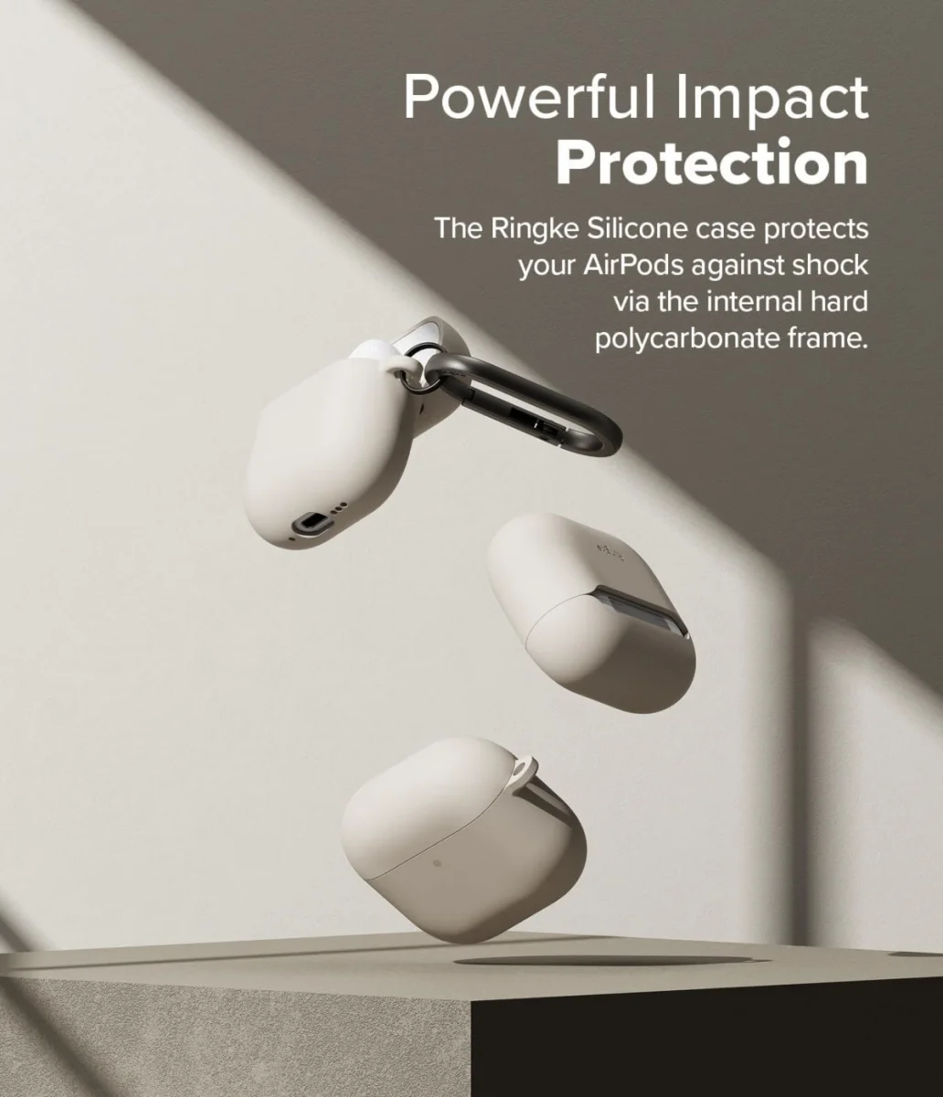 Ringke Silicone Case Apple AirPods 4 Hoesje Siliconen Grijs afbeelding 5