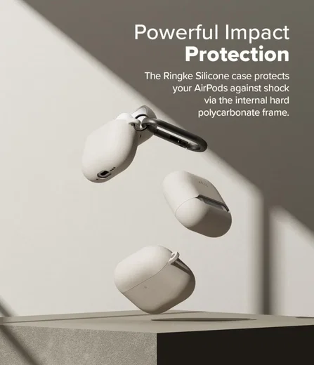 Ringke Silicone Case Apple AirPods 4 Hoesje Siliconen Grijs afbeelding 5