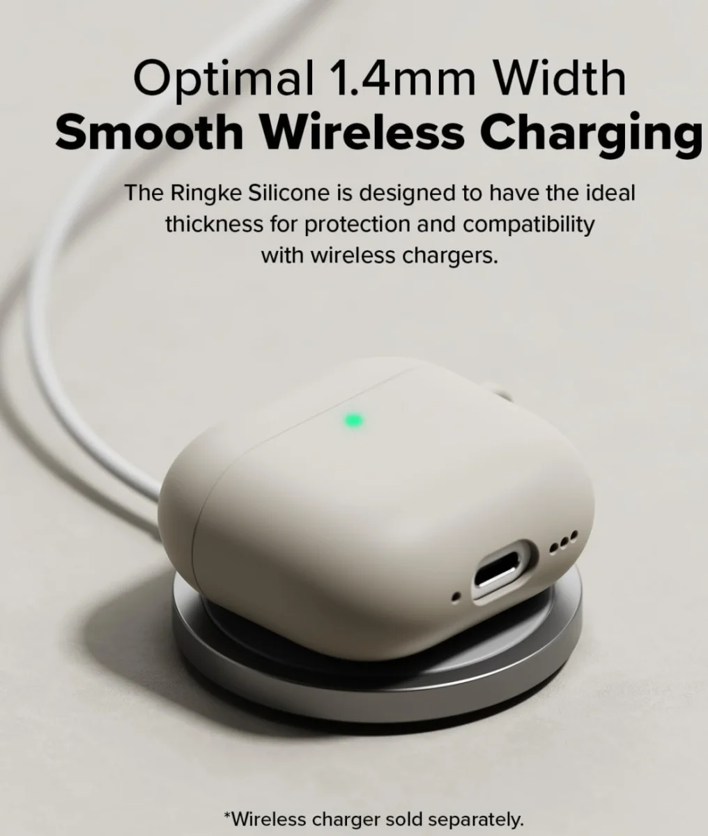 Ringke Silicone Case Apple AirPods 4 Hoesje Siliconen Grijs afbeelding 6