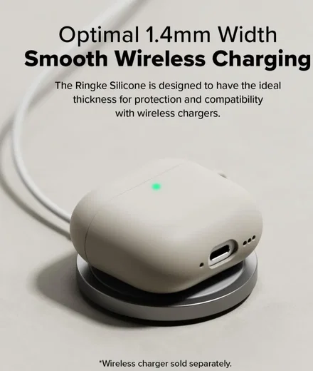 Ringke Silicone Case Apple AirPods 4 Hoesje Siliconen Grijs afbeelding 6
