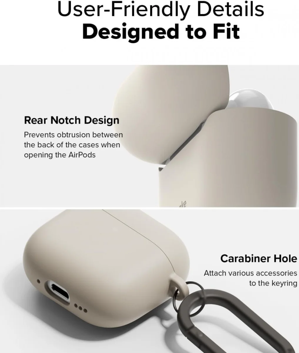 Ringke Silicone Case Apple AirPods 4 Hoesje Siliconen Grijs afbeelding 7