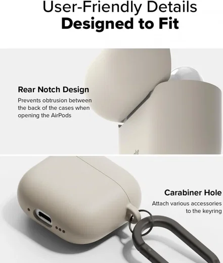 Ringke Silicone Case Apple AirPods 4 Hoesje Siliconen Grijs afbeelding 7