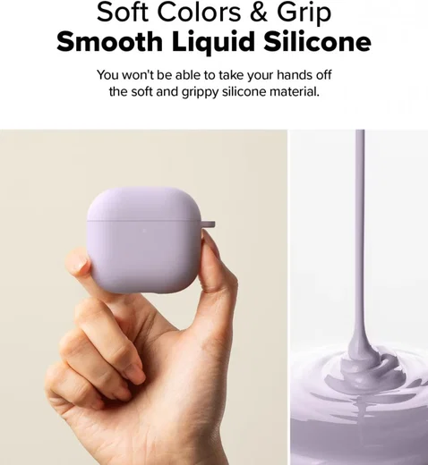 Ringke Silicone Case Apple AirPods 4 Hoesje Siliconen Paars afbeelding 3