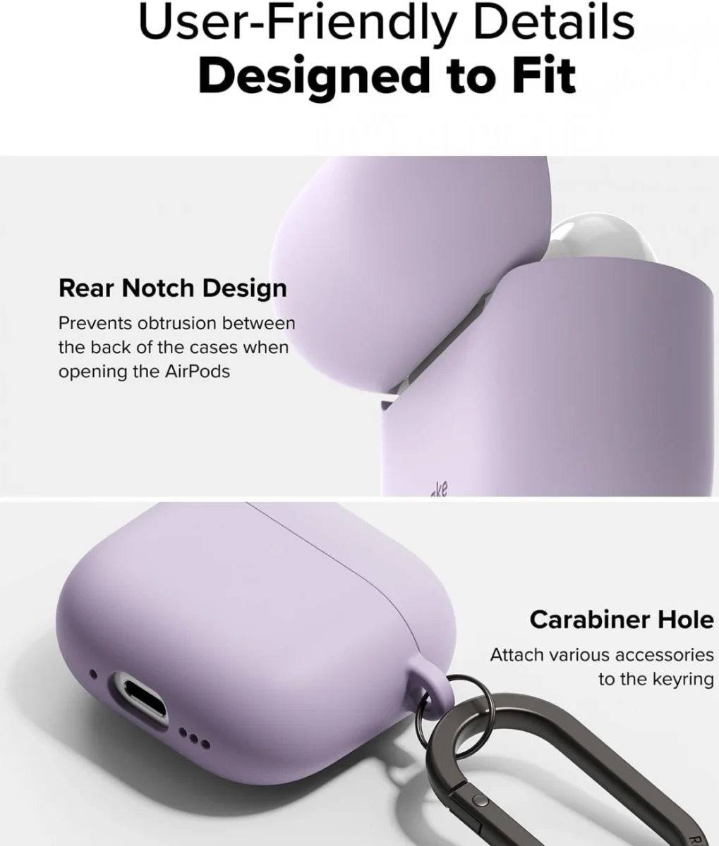 Ringke Silicone Case Apple AirPods 4 Hoesje Siliconen Paars afbeelding 7