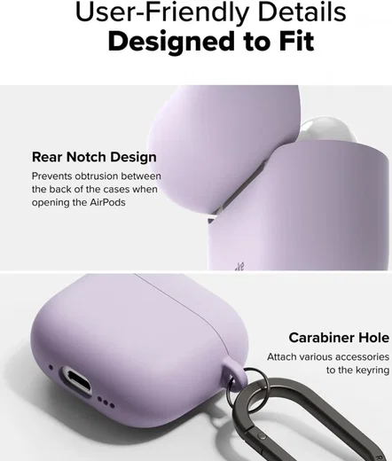 Ringke Silicone Case Apple AirPods 4 Hoesje Siliconen Paars afbeelding 7