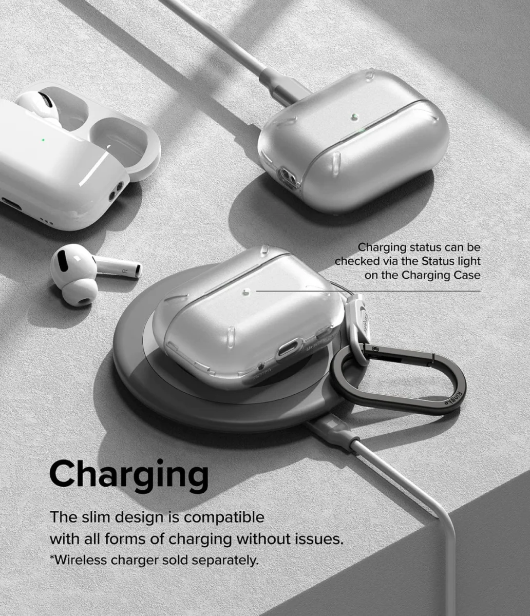 Ringke Apple AirPods Pro 1 / 2 Hoesje Schokbestendig Matte Transparant afbeelding 4