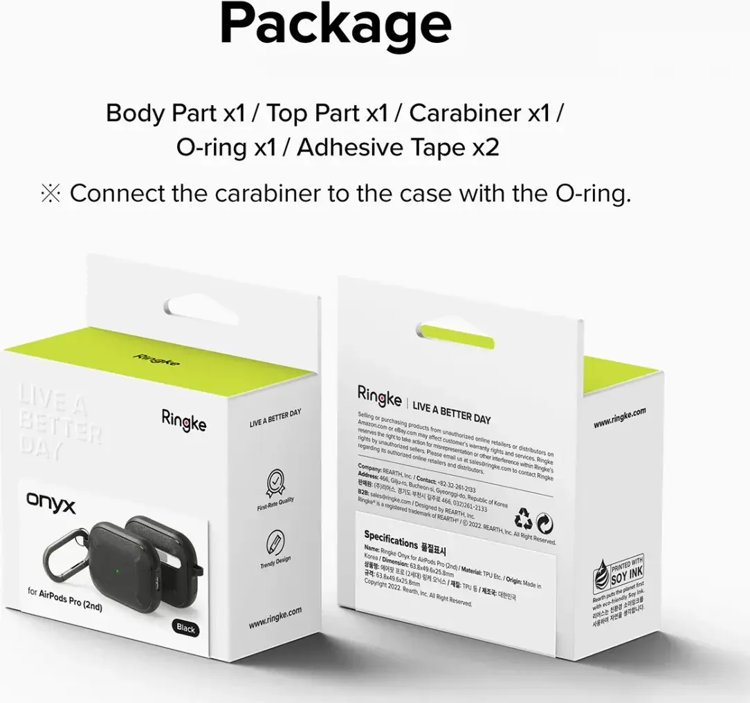 Ringke Onyx Apple AirPods Pro 2 Hoesje Zwart afbeelding 12