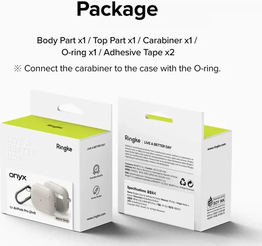 Ringke Onyx Apple AirPods Pro 2 Hoesje Grijs afbeelding 12