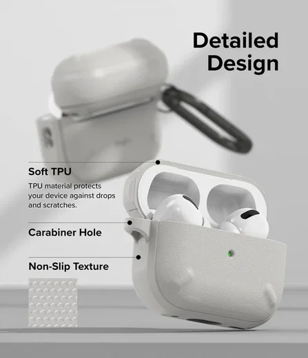 Ringke Onyx Apple AirPods Pro 2 Hoesje Grijs afbeelding 8