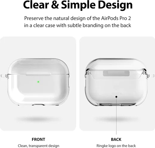 Ringke Hinge Case Apple AirPods Pro 1 / 2 Hoesje Hard Plastic Transparant afbeelding 3