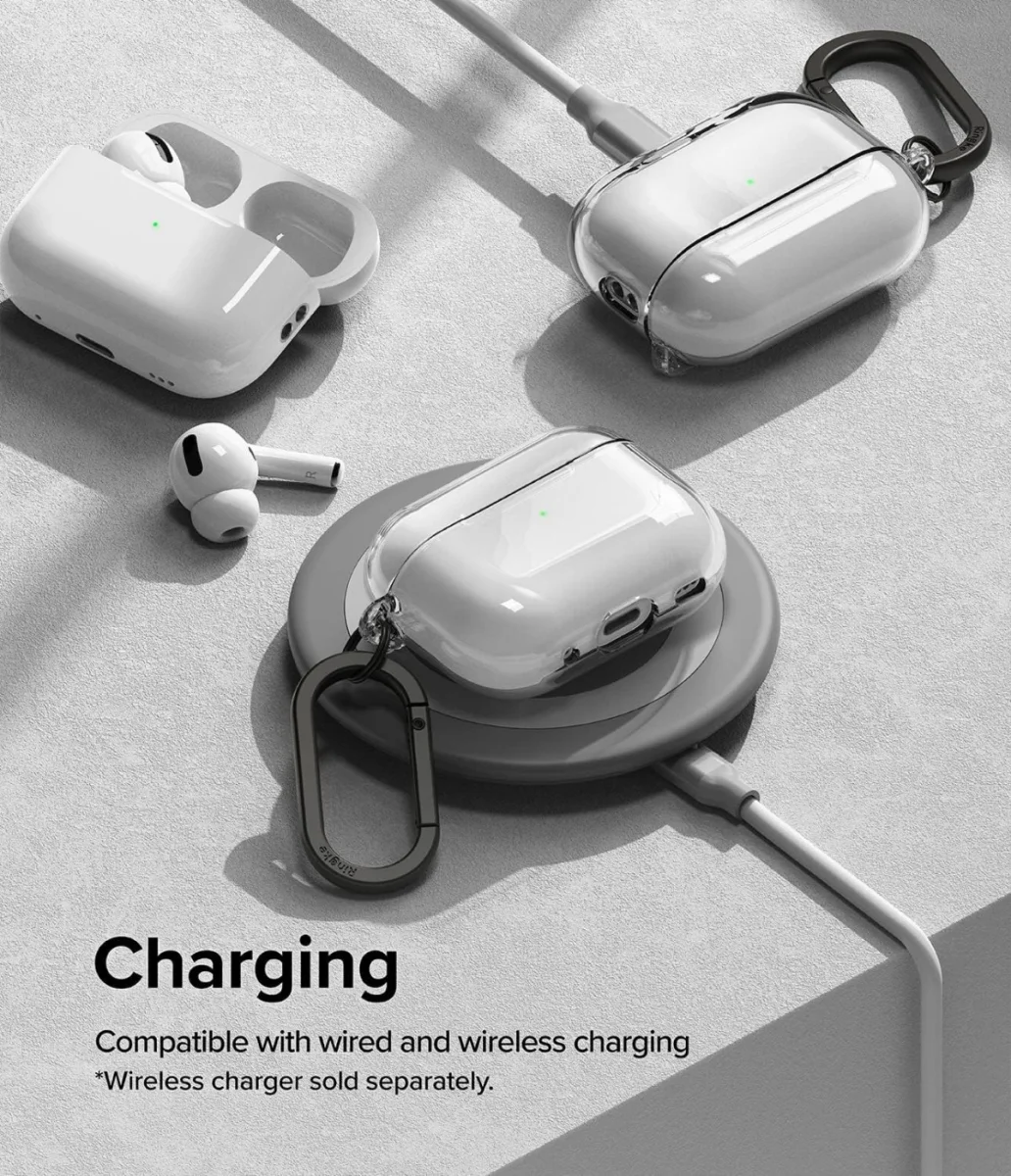 Ringke Hinge Case Apple AirPods Pro 1 / 2 Hoesje Hard Plastic Transparant afbeelding 5