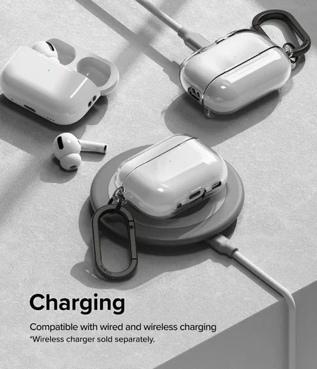 Ringke Hinge Case Apple AirPods Pro 1 / 2 Hoesje Hard Plastic Transparant afbeelding 5