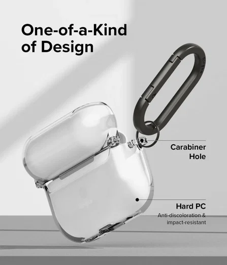 Ringke Hinge Case Apple AirPods Pro 1 / 2 Hoesje Hard Plastic Transparant afbeelding 7
