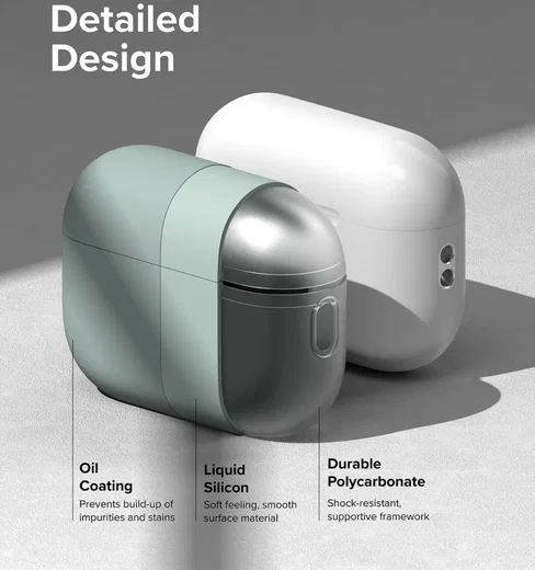 Ringke Case Apple AirPods Pro 1 / 2 Hoesje Siliconen Lichtblauw afbeelding 3