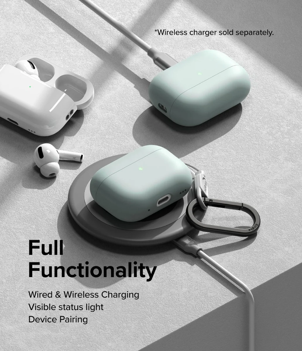 Ringke Case Apple AirPods Pro 1 / 2 Hoesje Siliconen Lichtblauw afbeelding 6