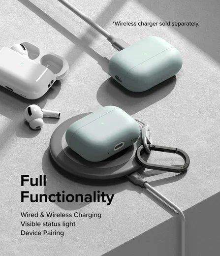 Ringke Case Apple AirPods Pro 1 / 2 Hoesje Siliconen Lichtblauw afbeelding 6