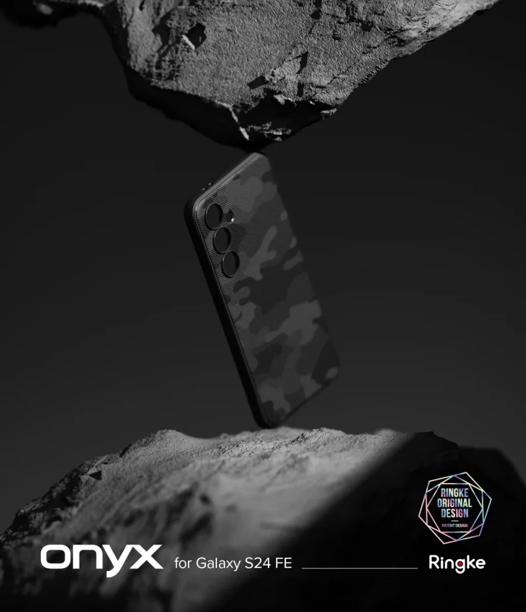 Ringke Onyx Samsung Galaxy S24 FE Hoesje Flexibel TPU Back Cover Camo Zwart afbeelding 2