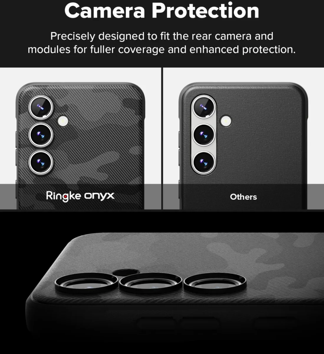 Ringke Onyx Samsung Galaxy S24 FE Hoesje Flexibel TPU Back Cover Camo Zwart afbeelding 8