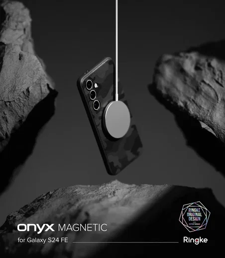 Ringke Onyx Magnetic Samsung Galaxy S24 FE Hoesje MagSafe Camo Zwart afbeelding 2