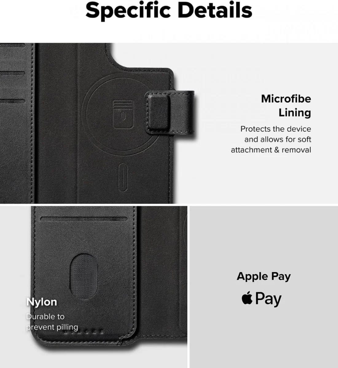 Ringke Apple iPhone 16 Pro Max / 16 Plus Hoesje Folio Wallet Magnetisch Zwart afbeelding 5