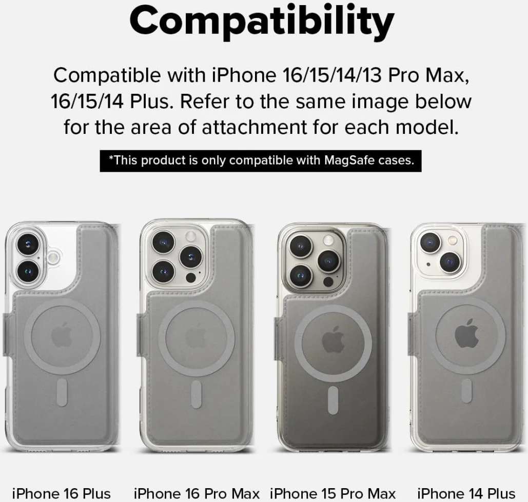 Ringke Apple iPhone 16 Pro Max / 16 Plus Hoesje Folio Wallet Magnetisch Zwart afbeelding 9