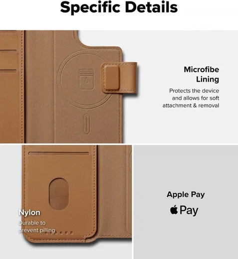 Ringke Apple iPhone 16 Pro Max / 16 Plus Hoesje Folio Wallet Magnetisch Bruin afbeelding 5