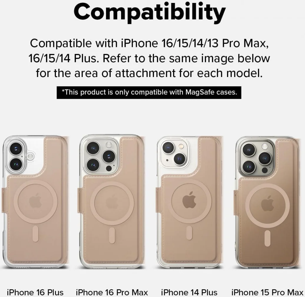 Ringke Apple iPhone 16 Pro Max / 16 Plus Hoesje Folio Wallet Magnetisch Bruin afbeelding 9