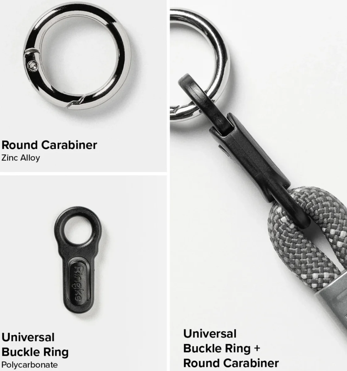 Ringke Rope Hand Strap - Universeel Telefoonkoord / Polsband Grijs afbeelding 10