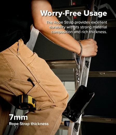Ringke Rope Hand Strap - Universeel Telefoonkoord / Polsband Grijs afbeelding 5